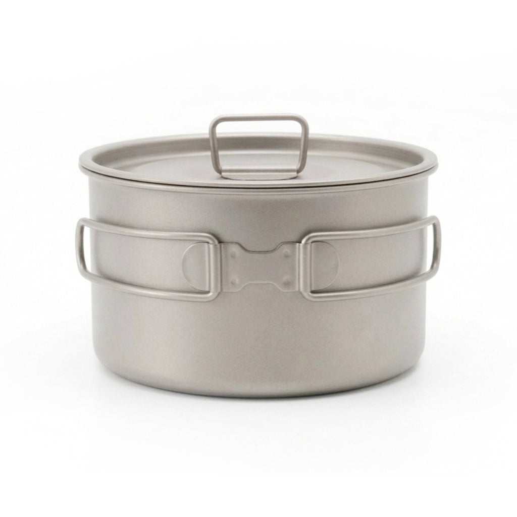 Movoloro 33.8 fl oz Titanium Pot with Folding Handles