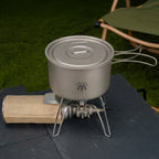 Movoloro 33.8 fl oz Titanium Pot with Folding Handles