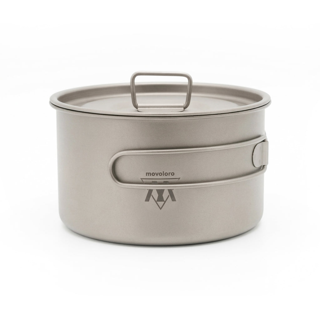 Movoloro 33.8 fl oz Titanium Pot with Folding Handles