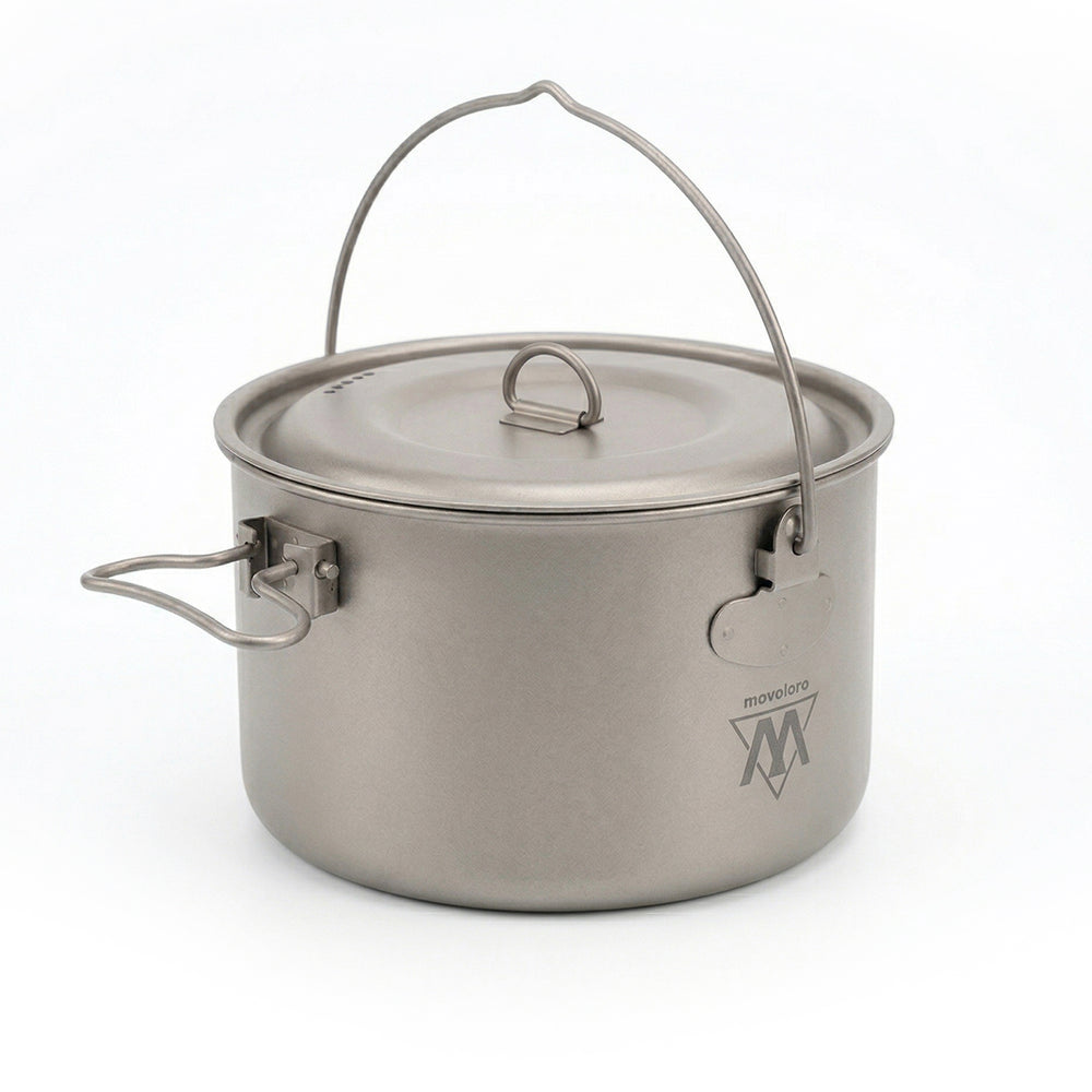 Movoloro 98 fl oz Large Titanium Stockpot with Bail Handle