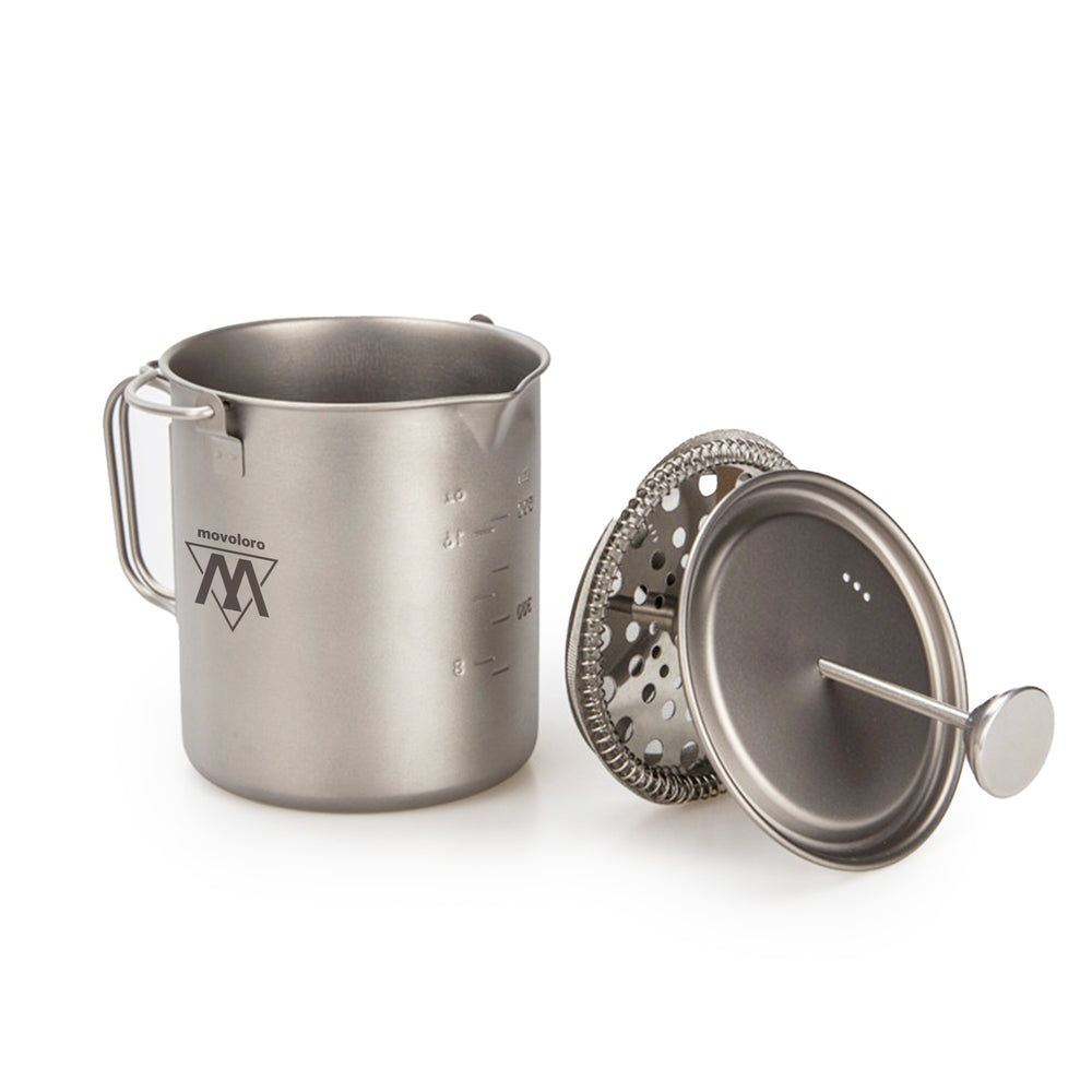 Movoloro 25.4 fl oz Titanium French Press Coffee Maker