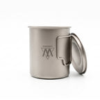 Movoloro 15.2 fl oz Titanium Mug with Folding Handles & Lid