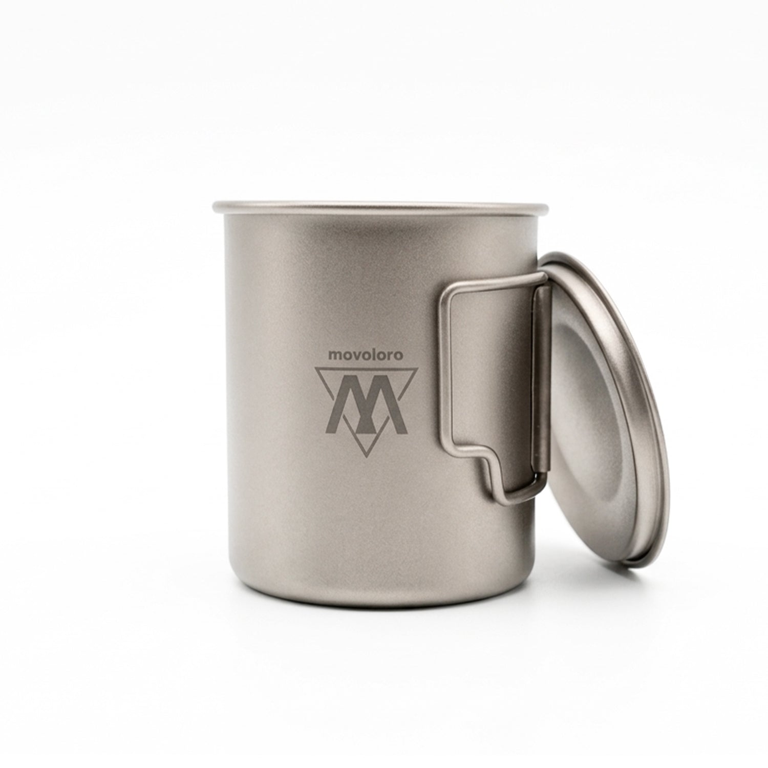 Movoloro 15.2 fl oz Titanium Mug with Folding Handles & Lid