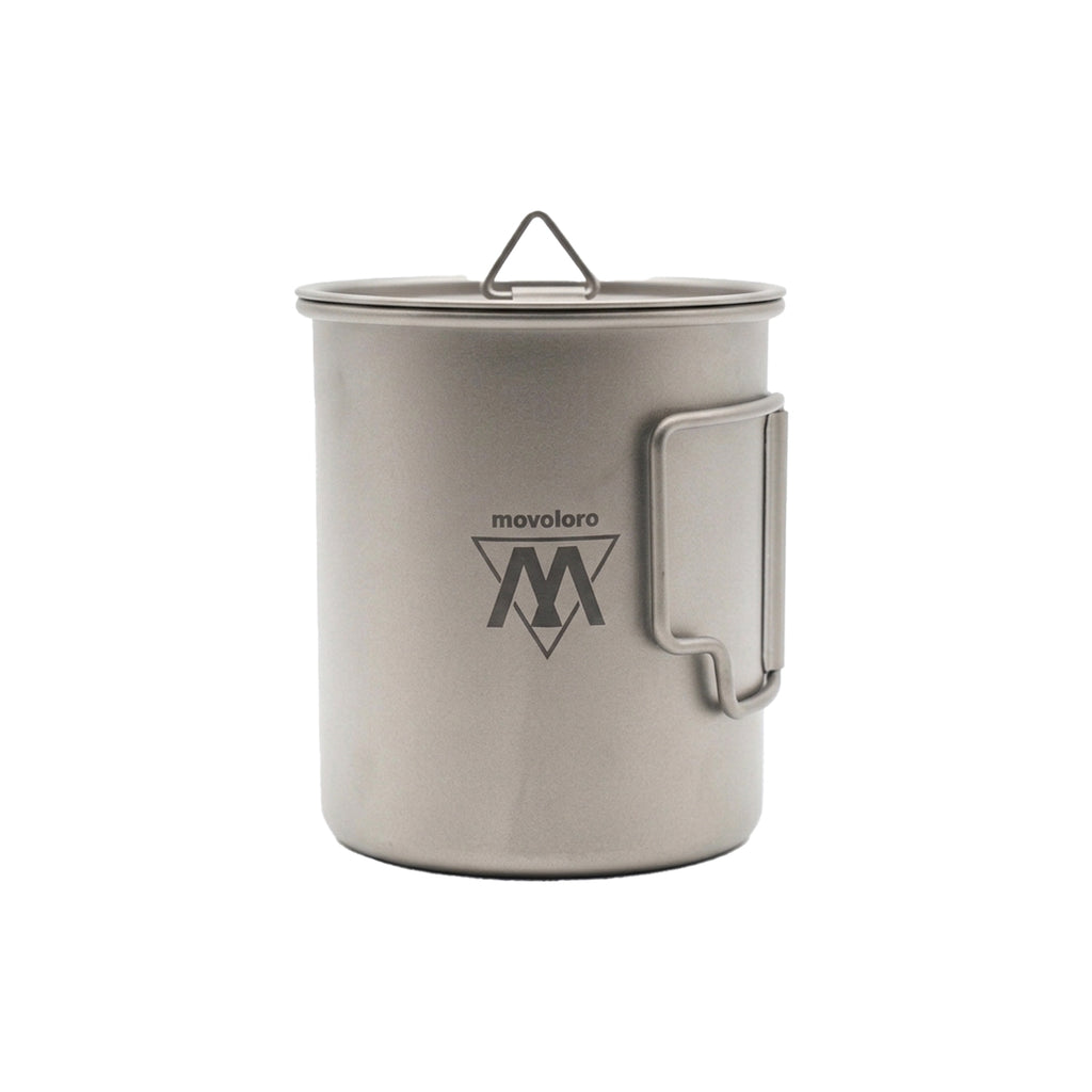 Movoloro 15.2 fl oz Titanium Mug with Folding Handles & Lid