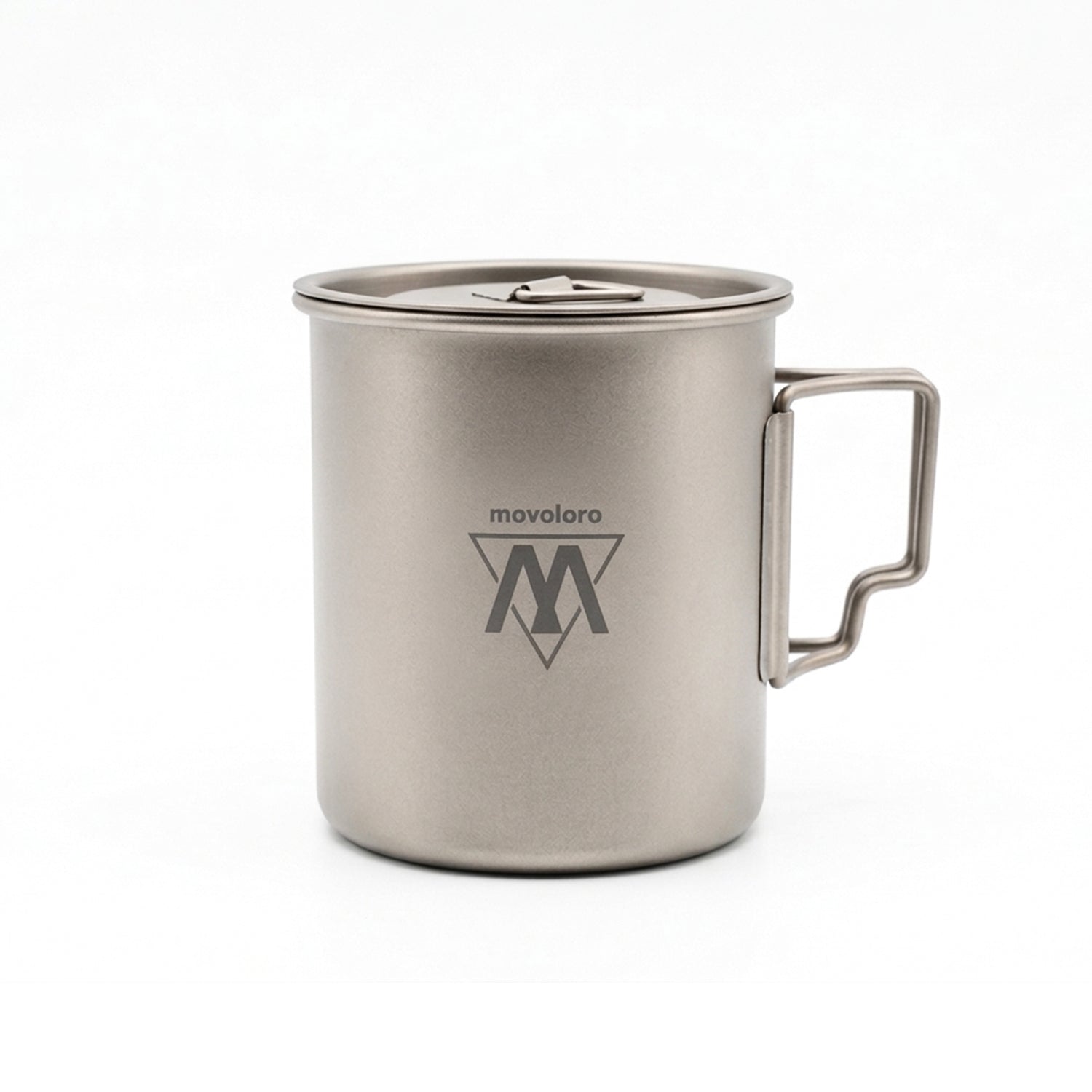 Movoloro 15.2 fl oz Titanium Mug with Folding Handles & Lid